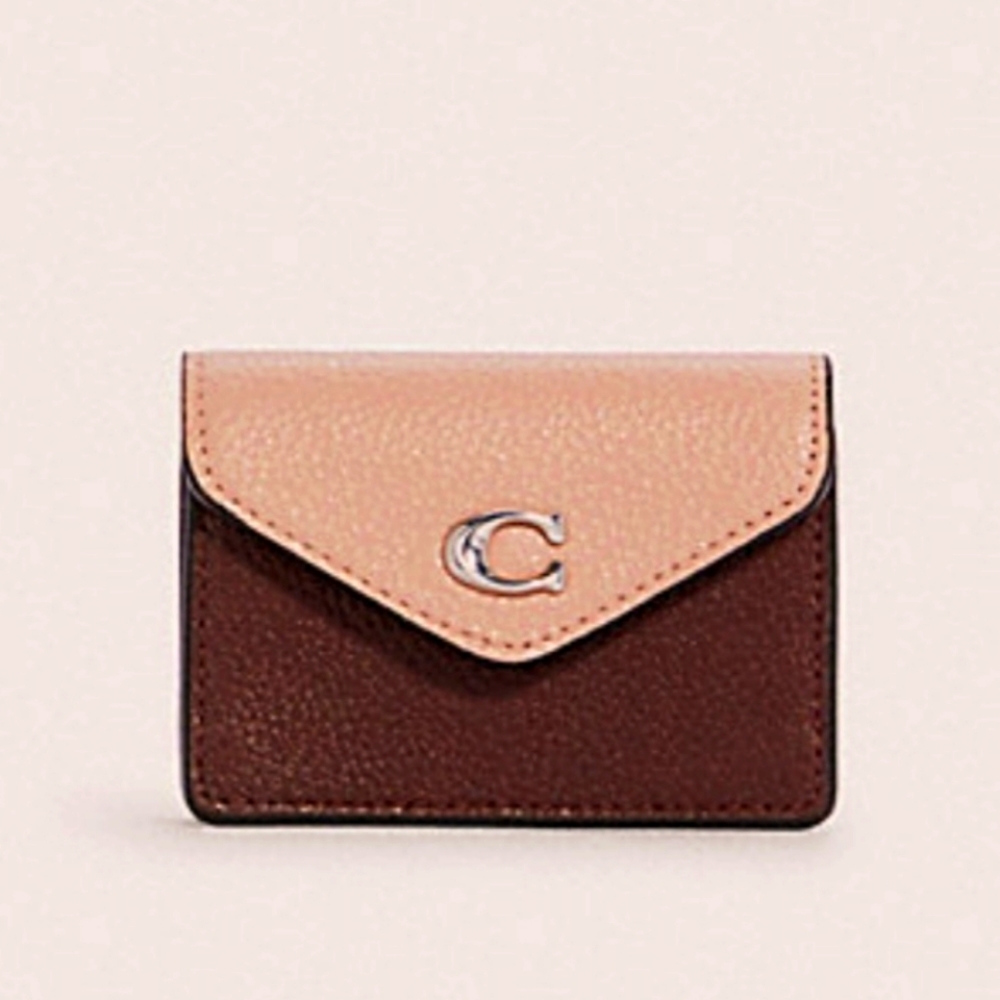 Coach C6890 Multi Colorblock Tammie Card Case Cranberry EUC!
